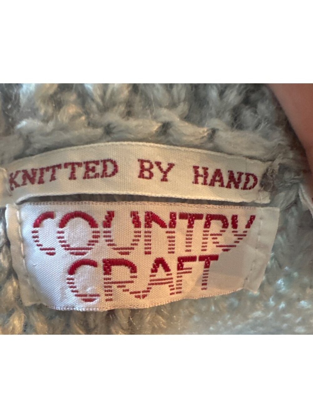 VTG Hand-Knitted Country Craft Oversized Chunky Knit Cable Sweater Vest Cottage - Picture 6 of 10